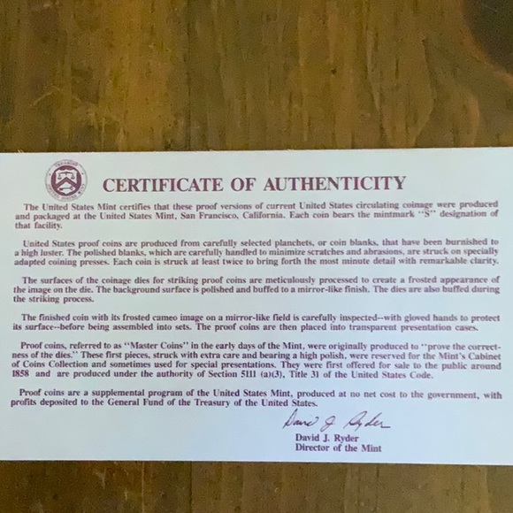 United States Mint Proof Set 1993 - Picture 9 of 9